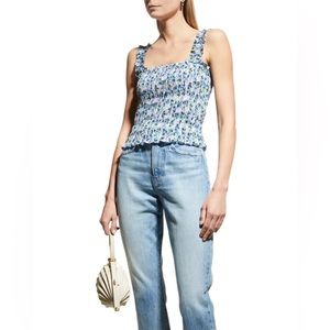 VERONICA BEARD
Averie Printed Smocked Cropped Tank Top